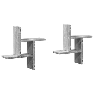 Wandregale 2er Set Grau Sonoma 38x38 cm