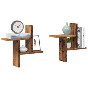 Wandregale 2er-Set Altholz-Optik