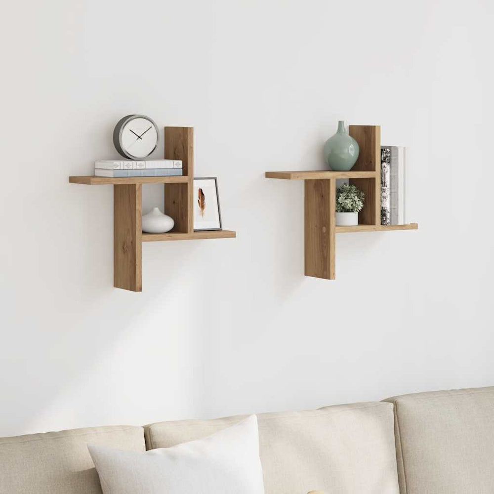 Wandregale 2er Set Artisan Eiche