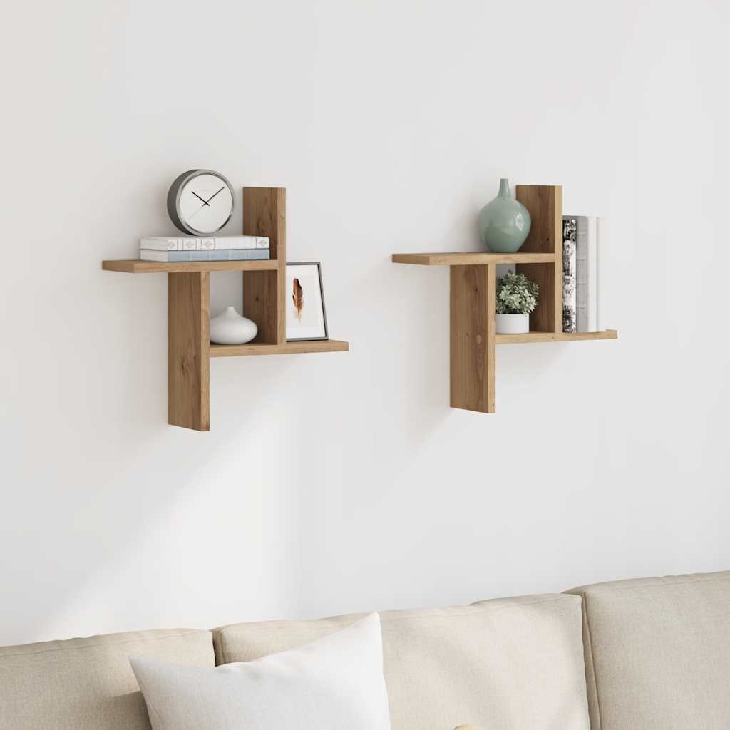 Wandregale 2er Set Artisan Eiche