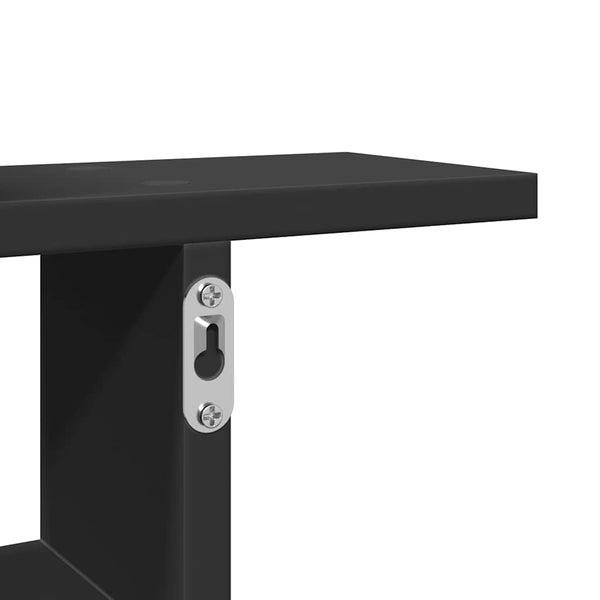 Schwarze Wandregale, 2er Set, 50 cm