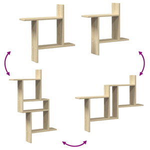 Wandregale 2er Set Sonoma Eiche 50x50 cm