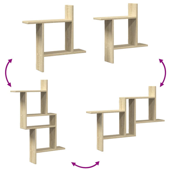 Wandregale 2er Set Sonoma Eiche 50x50 cm