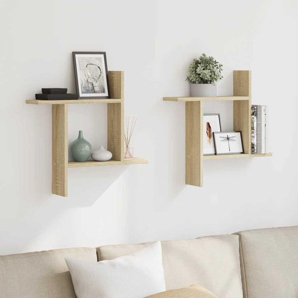 Wandregale 2er Set Sonoma Eiche 50x50 cm