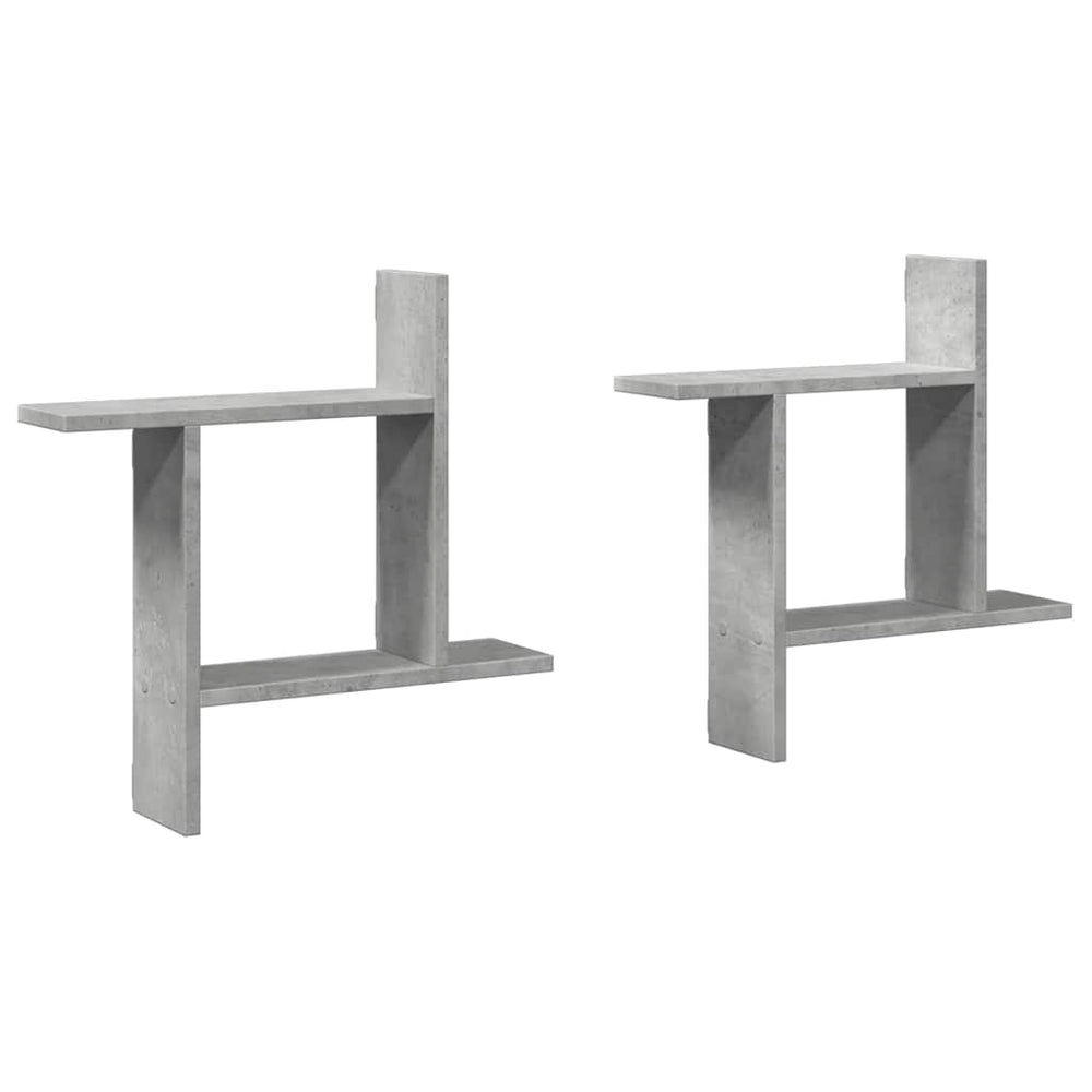 Wandregale 50x12x50 cm, Betongrau, 2er-Set