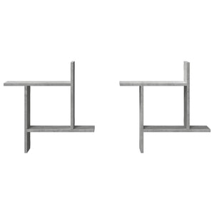 Wandregale 50x12x50 cm, Betongrau, 2er-Set