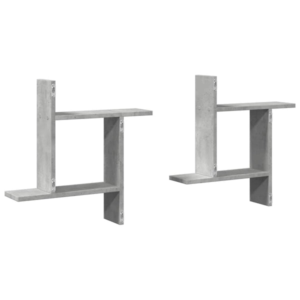 Wandregale 50x12x50 cm, Betongrau, 2er-Set