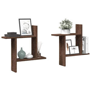 Wandregale 2er Set Eichen-Optik