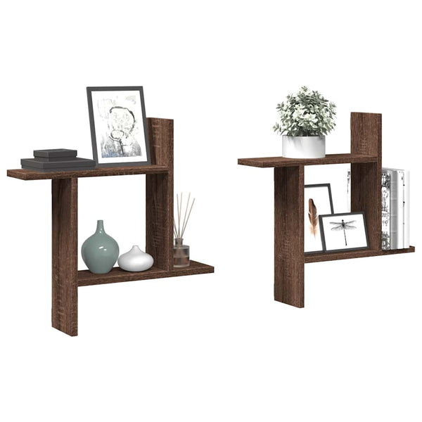 Wandregale 2er Set Eichen-Optik