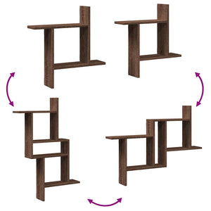 Wandregale 2er Set Eichen-Optik