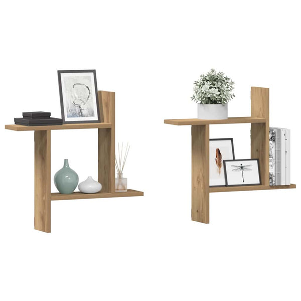 Wandregale 2er Set Artisan-Eiche