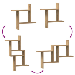 Wandregale 2er Set Artisan-Eiche