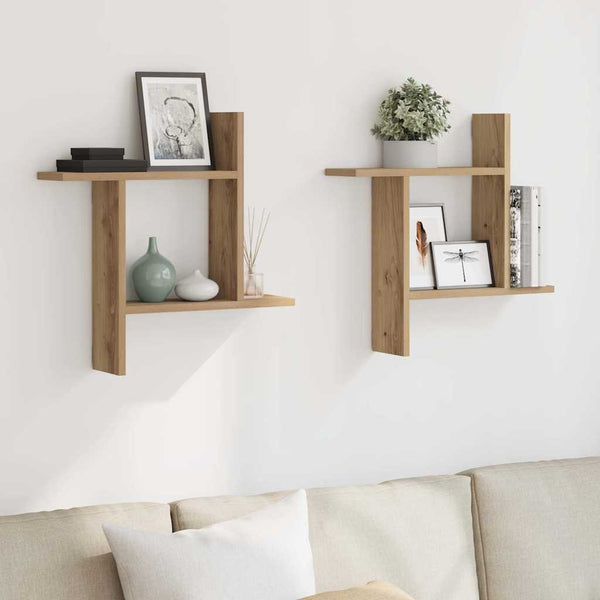 Wandregale 2er Set Artisan-Eiche