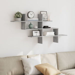 Betongraues Wandregal 124,5 cm