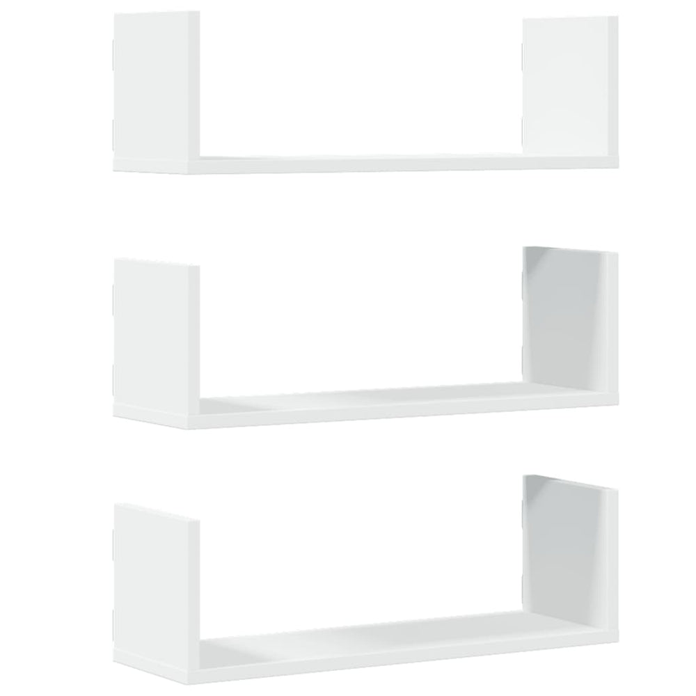 Weiße Wandregale, 3er Set, 58 cm