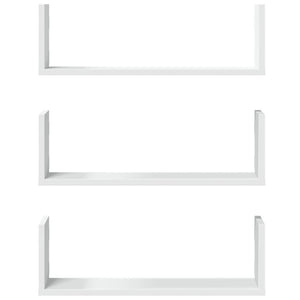 Weiße Wandregale, 3er Set, 58 cm