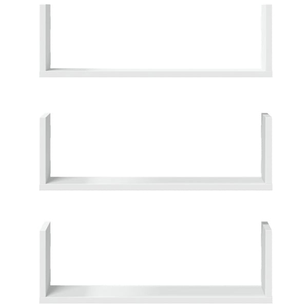 Weiße Wandregale, 3er Set, 58 cm