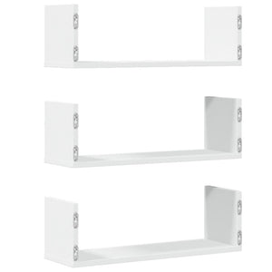 Weiße Wandregale, 3er Set, 58 cm