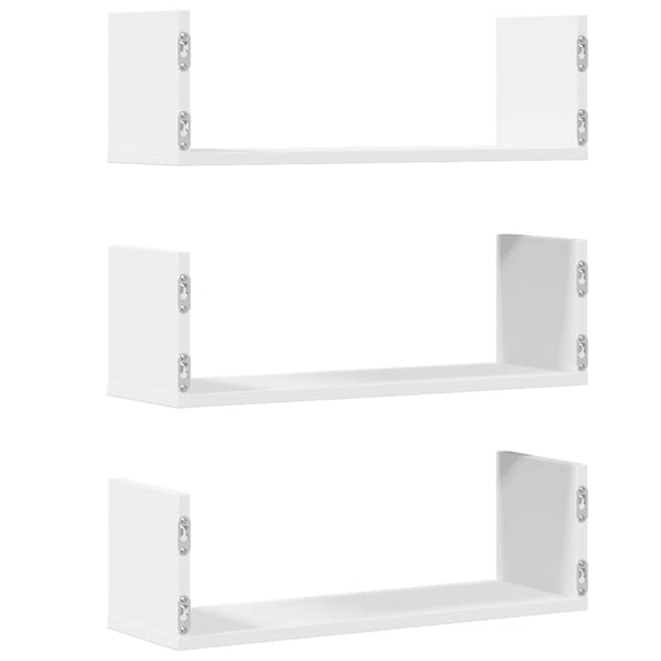 Weiße Wandregale, 3er Set, 58 cm