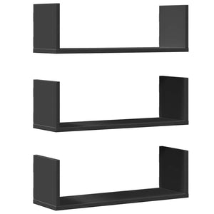 Schwarze Wandregale 3er Set