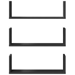 Schwarze Wandregale 3er Set