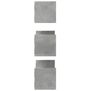 Betongraue Wandregale, 3er Set
