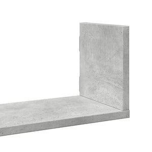 Betongraue Wandregale, 3er Set
