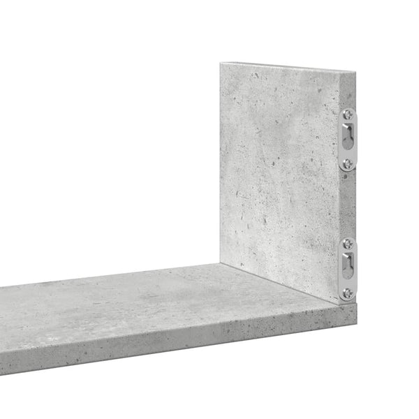 Betongraue Wandregale, 3er Set
