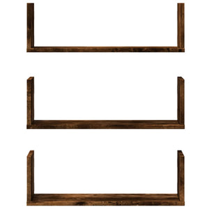 Wandregale 3er Set Räuchereiche 58cm