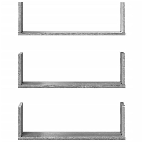 Wandregale Grau Sonoma 3er Set