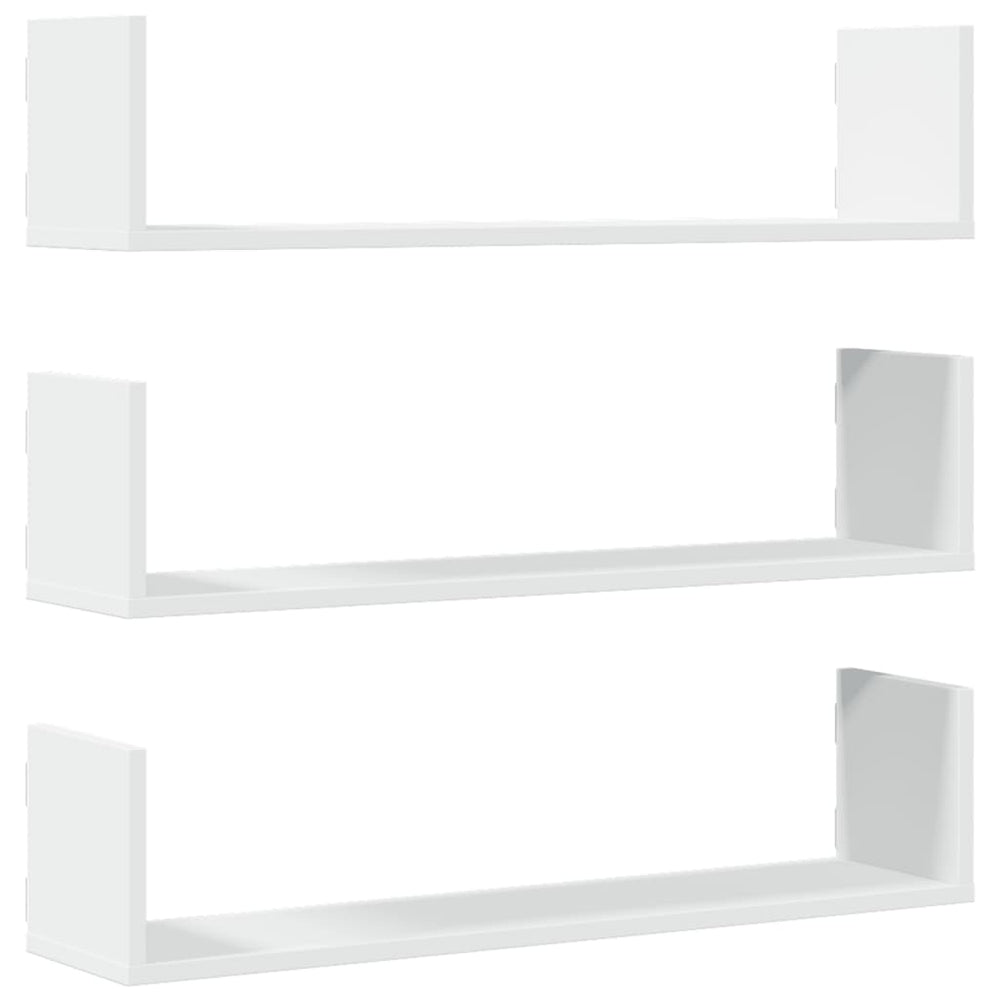 Weiße Wandregale, 3er Set, 80 cm