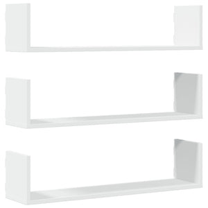 Weiße Wandregale, 3er Set, 80 cm