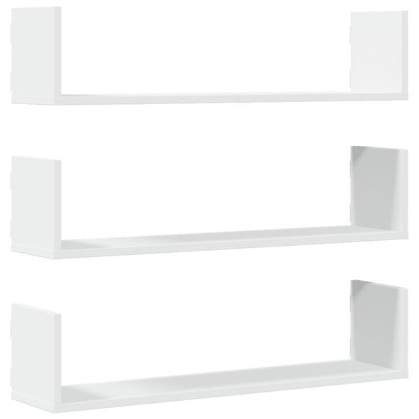 Weiße Wandregale, 3er Set, 80 cm