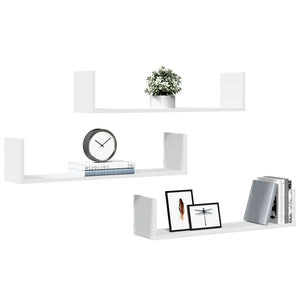 Weiße Wandregale, 3er Set, 80 cm