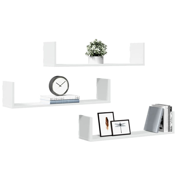 Weiße Wandregale, 3er Set, 80 cm