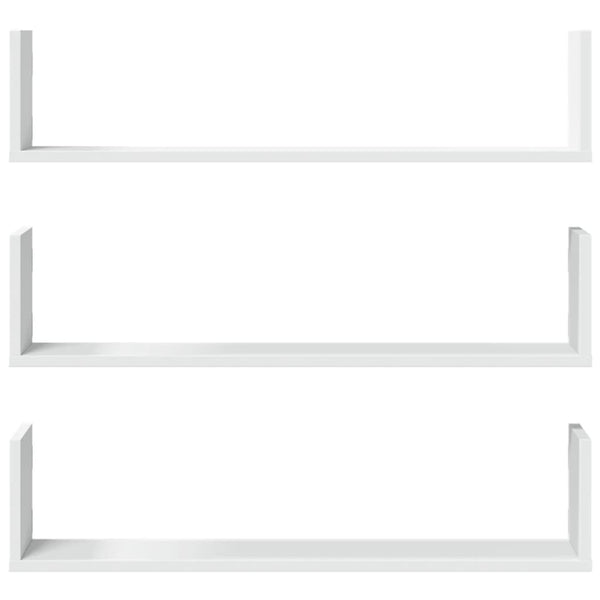 Weiße Wandregale, 3er Set, 80 cm