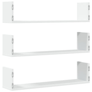 Weiße Wandregale, 3er Set, 80 cm