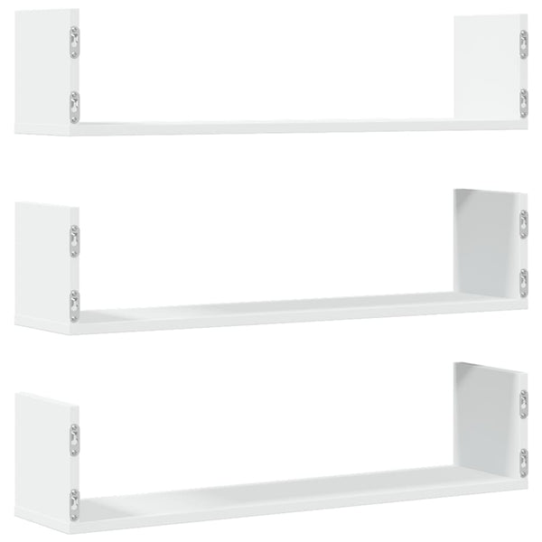 Weiße Wandregale, 3er Set, 80 cm