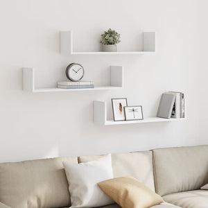 Weiße Wandregale, 3er Set, 80 cm