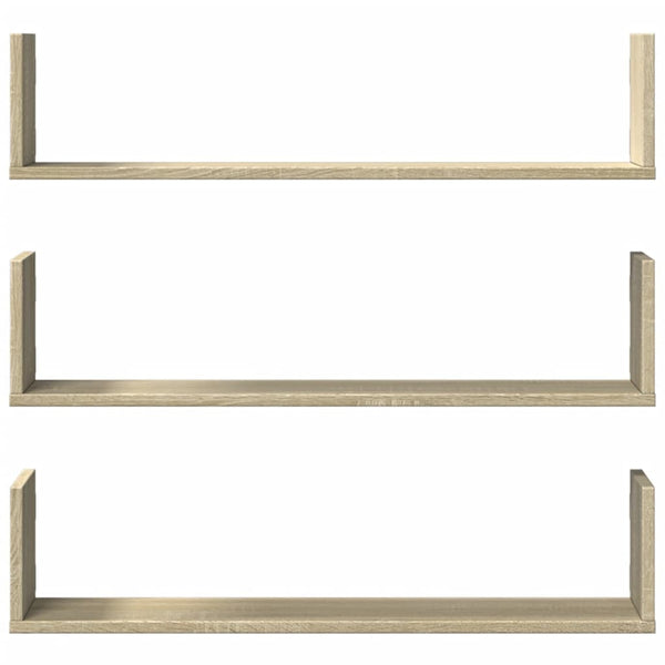 Wandregale 3er Set Sonoma Eiche 80cm