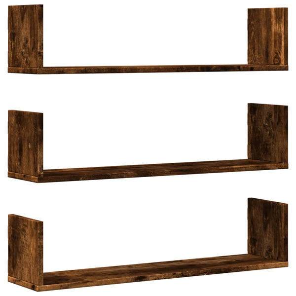 Wandregale 3er Set Räuchereiche 80cm