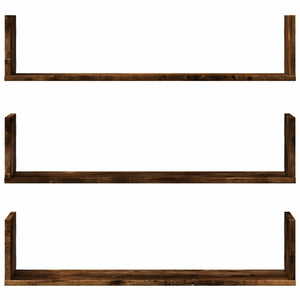 Wandregale 3er Set Räuchereiche 80cm