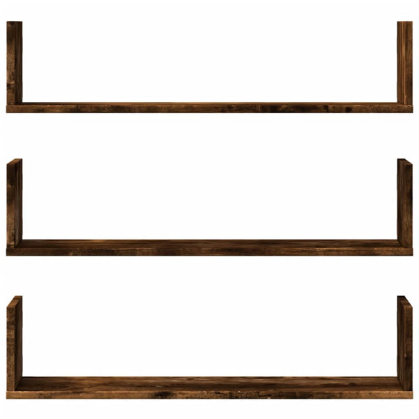 Wandregale 3er Set Räuchereiche 80cm