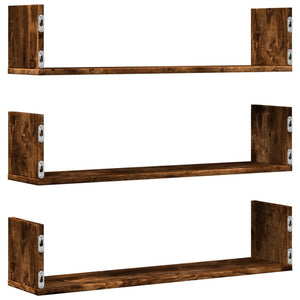 Wandregale 3er Set Räuchereiche 80cm