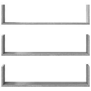 Wandregale 3er Set Grau Sonoma 80cm