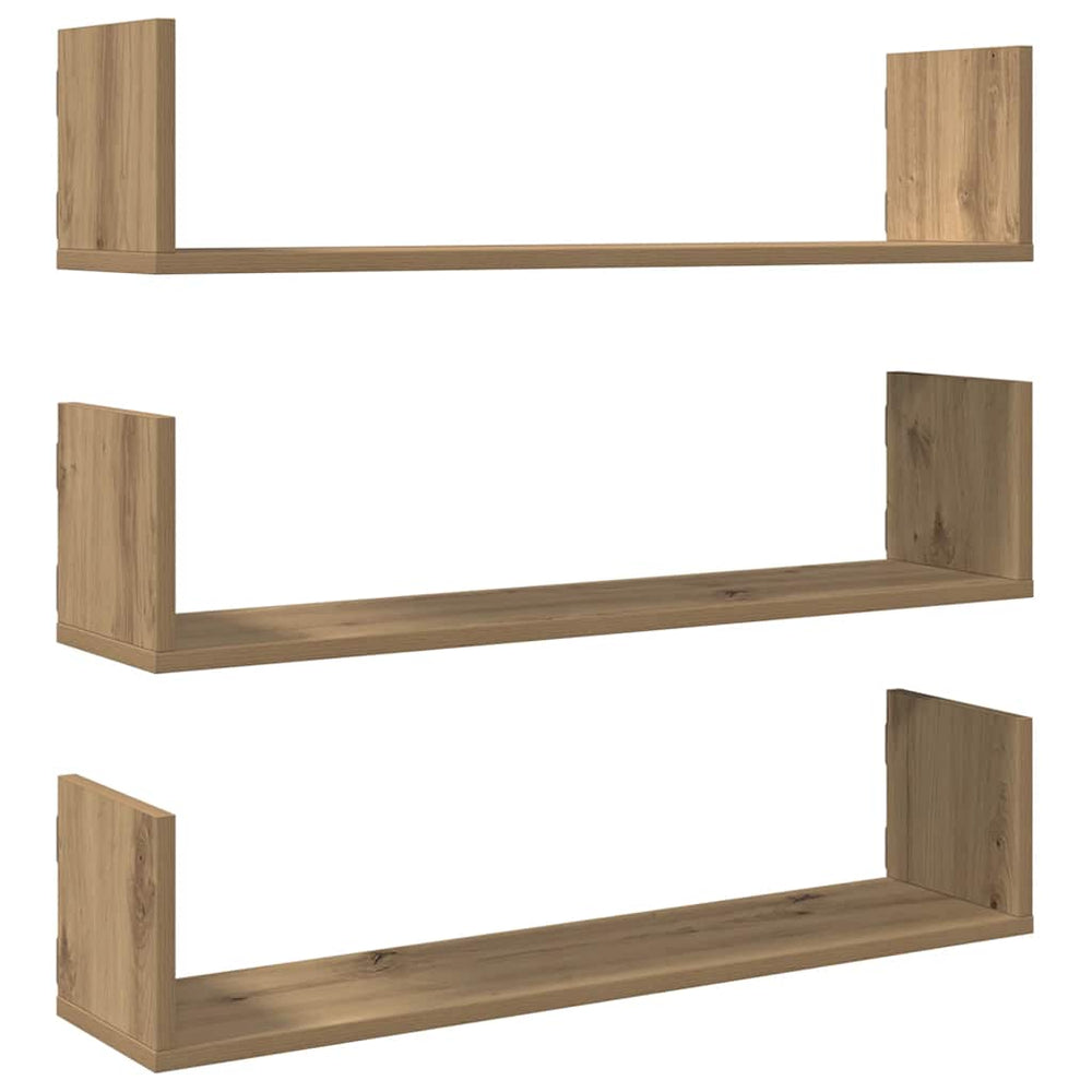 Wandregale 3er Set Artisan Eiche 80cm