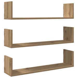 Wandregale 3er Set Artisan Eiche 80cm