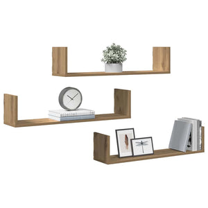 Wandregale 3er Set Artisan Eiche 80cm