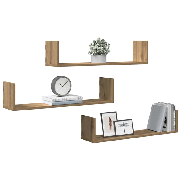 Wandregale 3er Set Artisan Eiche 80cm