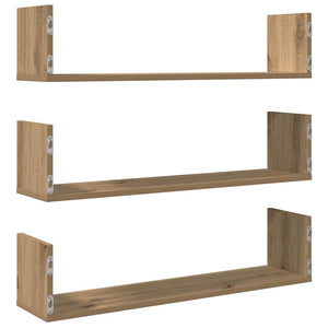 Wandregale 3er Set Artisan Eiche 80cm